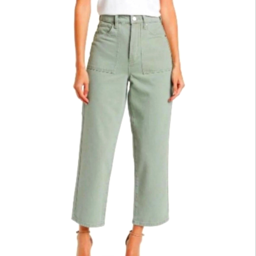 Blank NYC Baxter Crop Jeans, Sage, Size 27
